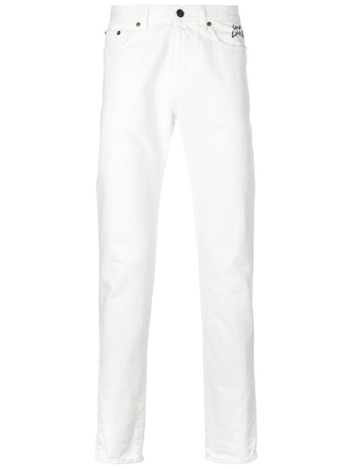 Saint Laurent Mid-rise Slim-fit Jeans - White
