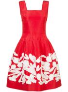 Oscar De La Renta Appliqué-detail Mini Dress - Red