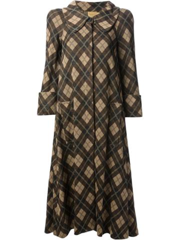Biba Vintage Argyle Check Coat