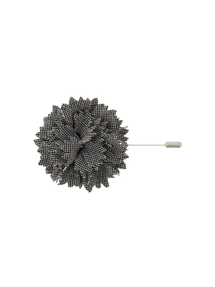 Lanvin Dogtooth Flower Brooch - Black