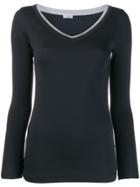 Brunello Cucinelli V-neck Sweater - Co657 Blu Freddo