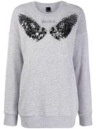 Pinko Sequinned Wing Sweatshirt - Grey