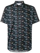 Sss World Corp Eagle Print Shirt - Black