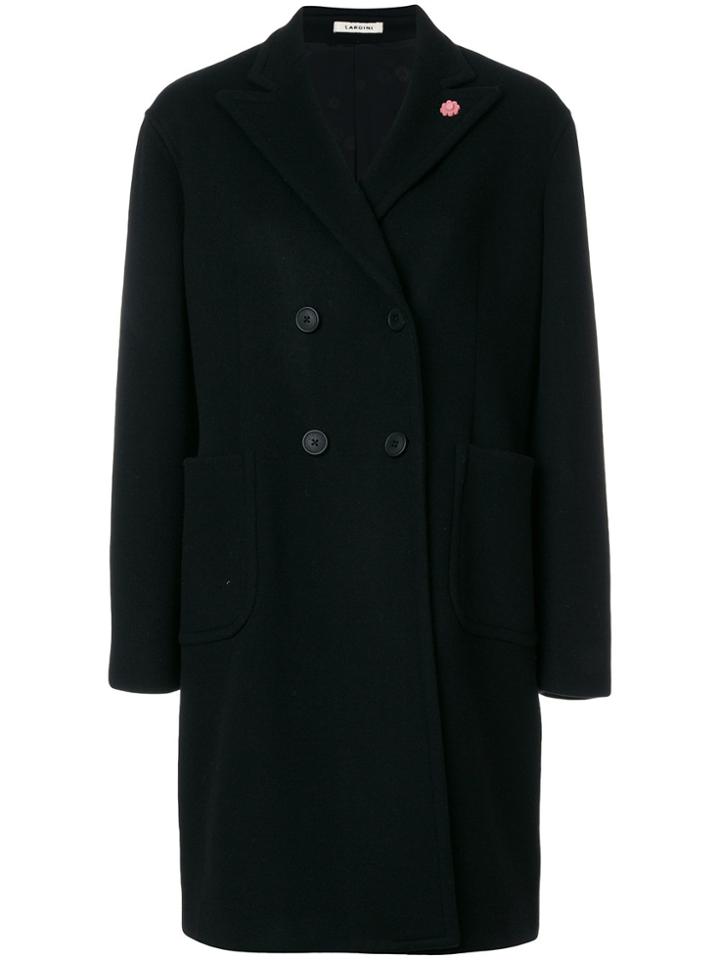 Lardini Double Breasted Coat - Black