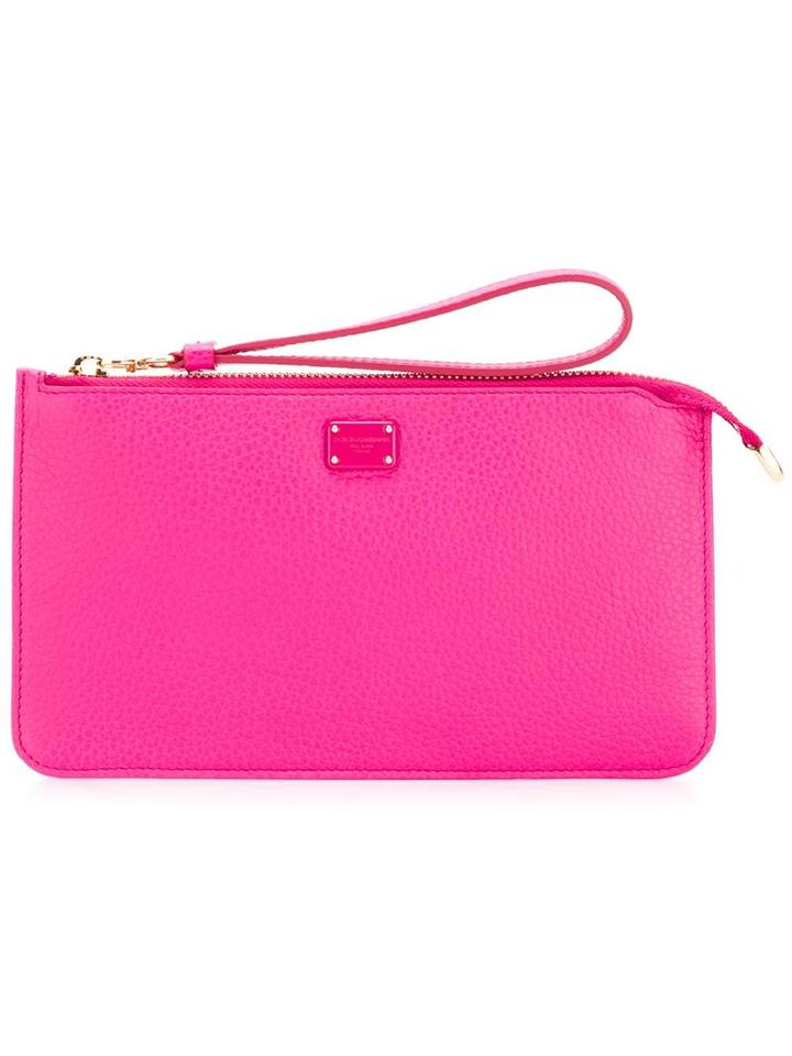 Dolce & Gabbana Wristlet Clutch, Women's, Pink/purple, Leather