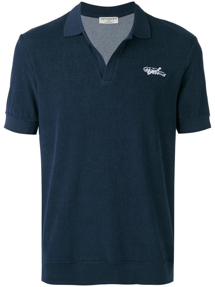 Éditions M.r - Terrycloth Polo Shirt - Men - Cotton - L, Blue, Cotton