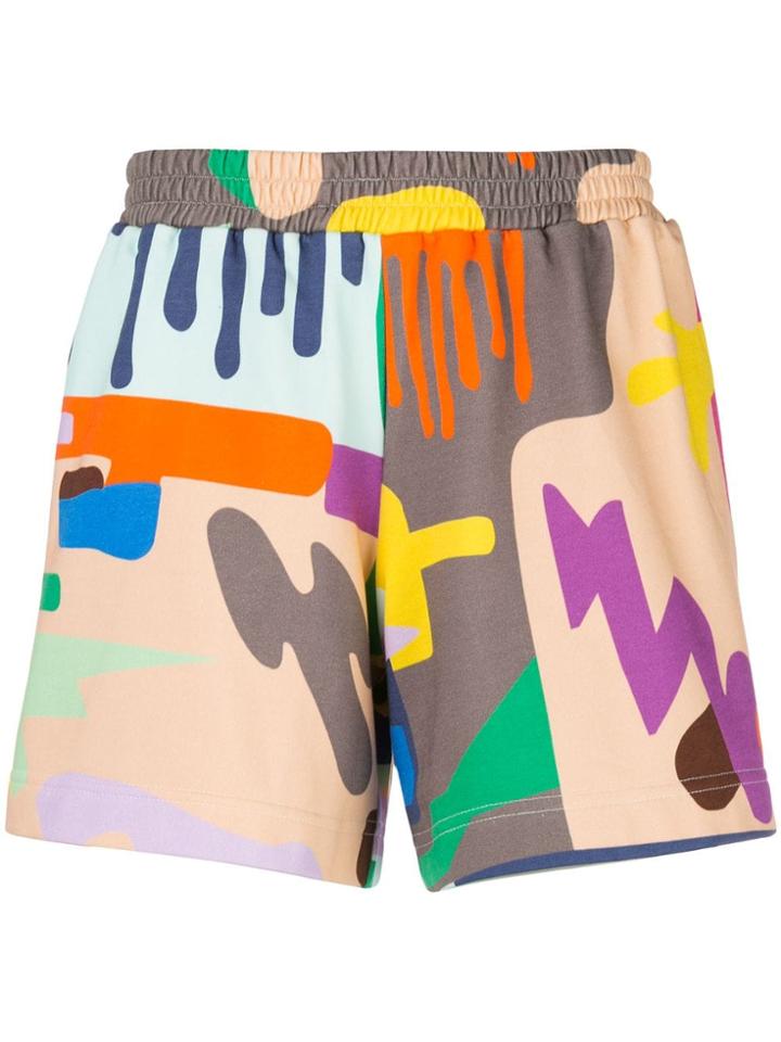 Walter Van Beirendonck All Over Drop Track Shorts - Multicolour