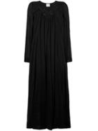 Forte Forte Detailed V-neck Flared Dress, Women's, Size: Ii, Black, Silk/cotton