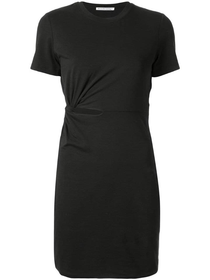 T By Alexander Wang Compact Jersey Cut Out Dress - Black