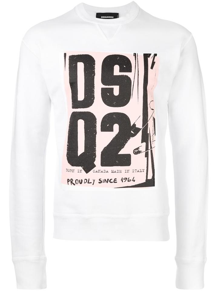 Dsquared2 Punk Logo Sweatshirt, Men's, Size: Xl, White, Cotton