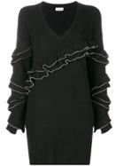 Twin-set Ruffled Knitted Dress - Black