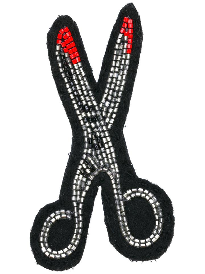 Olympia Le-tan Scissors Bag Badge - Black