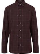 Burberry Equestrian Knight Check Cotton Shirt - Red