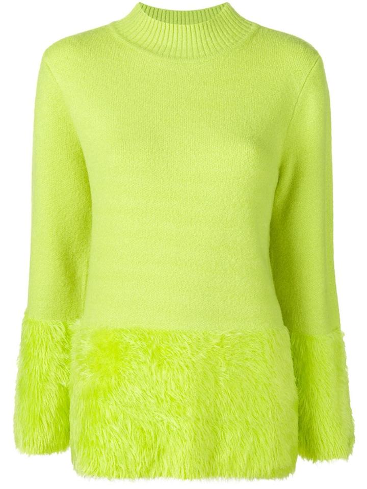 Marc Ellis Fur Panel Jumper - Green