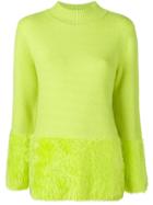 Marc Ellis Fur Panel Jumper - Green