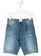 Fendi Kids - Denim Shorts - Kids - Cotton - 6 Yrs, Blue