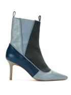 Sarah Chofakian Color Blocked Ankle Boots - Blue