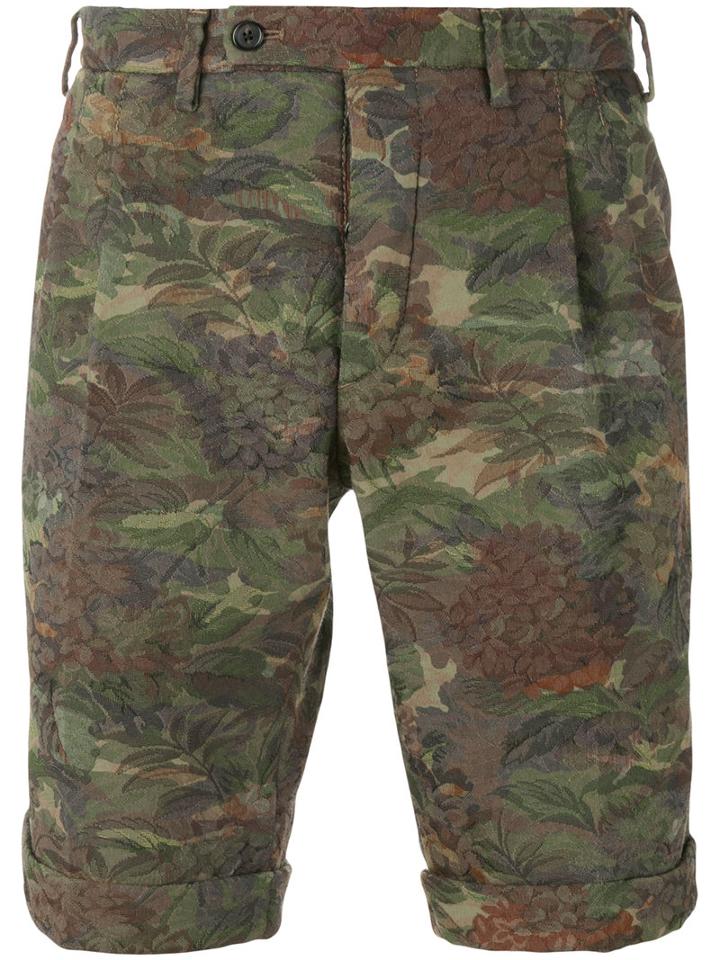 Gabriele Pasini - Camouflage Print Shorts - Men - Cotton/polyamide/polyester/spandex/elastane - 50, Green, Cotton/polyamide/polyester/spandex/elastane