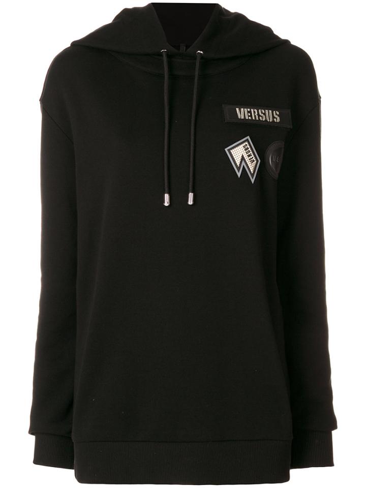 Versus Chest Patches Hoodie - Black