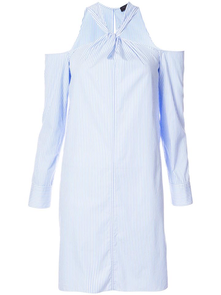 Rag & Bone - Halterneck Striped Dress - Women - Cotton - L, Blue, Cotton