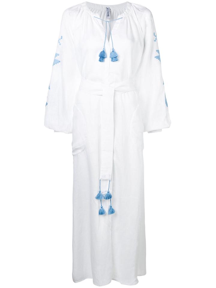 March 11 Embroidered Wrap Dress - White