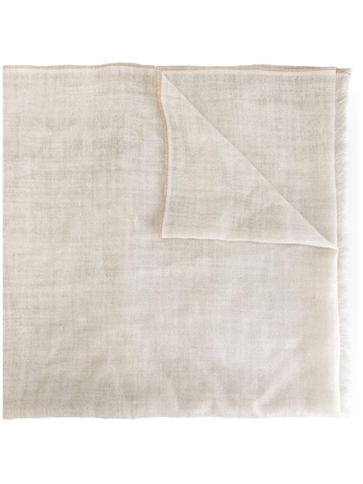 Eleventy Frayed Edges Scarf, Men's, Nude/neutrals, Silk/cashmere/wool