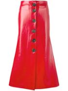 A.w.a.k.e. A-line Midi Skirt, Women's, Size: 36, Red, Polyester