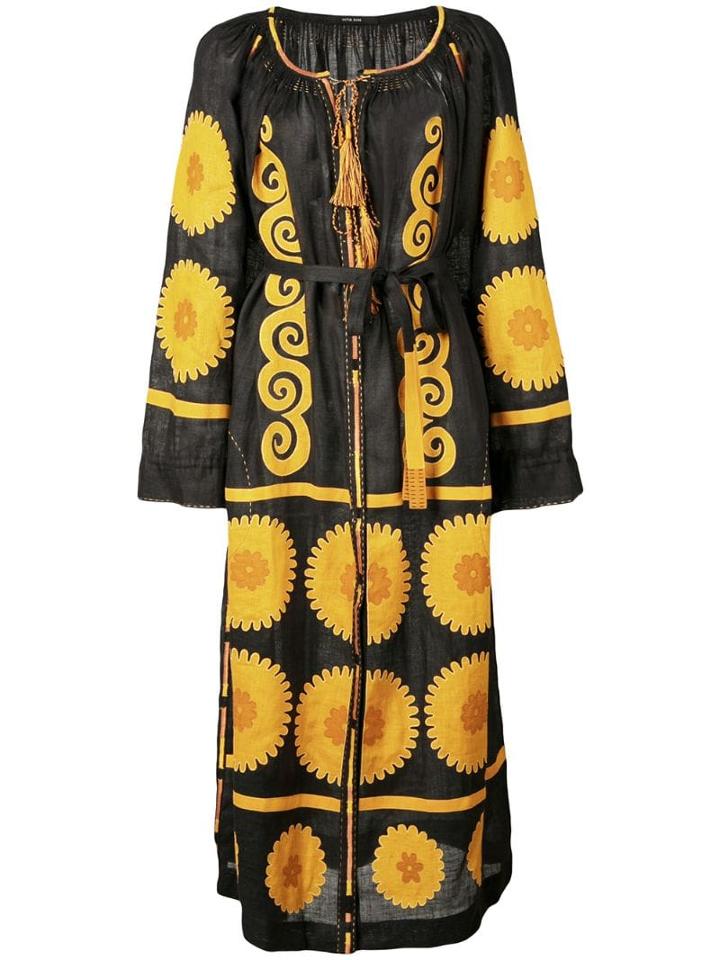 Vita Kin Siam Wide Sleeved Midi Dress - Black