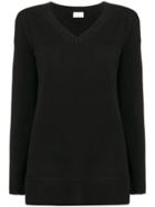 Allude Knit V-neck Jumper - Black