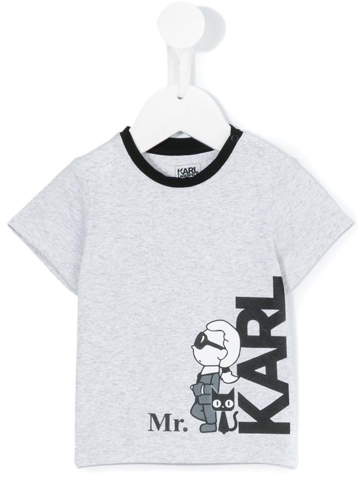 Karl Lagerfeld Kids - Logo Print T-shirt - Kids - Cotton/spandex/elastane - 12 Mth, Toddler Boy's, Grey