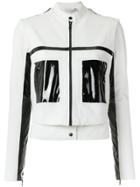 Mara Mac Contrasting Panels Jacket - White