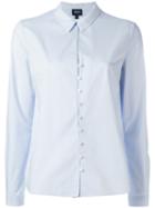 Armani Jeans Plain Shirt, Size: 46, Blue, Cotton/spandex/elastane