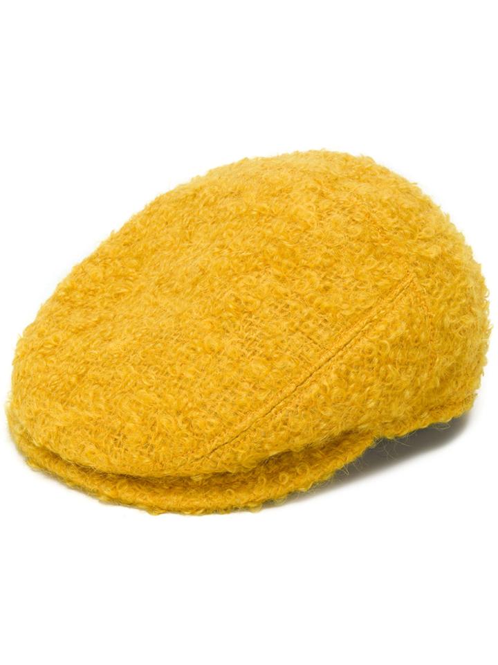 Borsalino Bouclé Flat Cap - Yellow & Orange