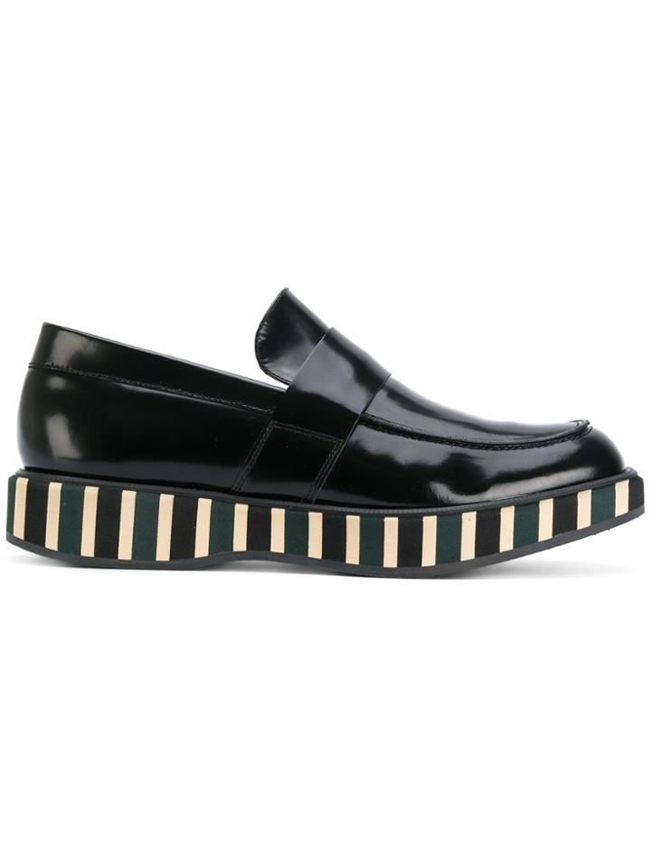 Paloma Barceló Striped Sole Loafers - Black