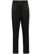 Helmut Lang High Waisted Silk Slim-leg Trousers - Black