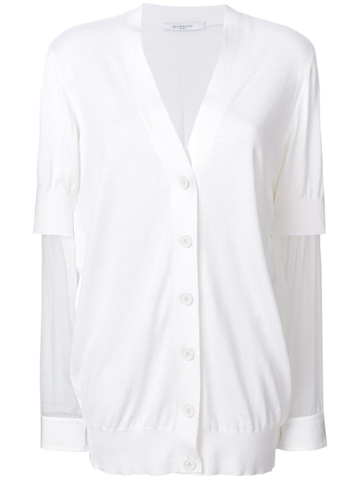 Givenchy Sheer-sleeves Cardigan - White