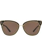 Tory Burch Ovesized Frame Sunglasses - Black