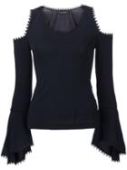 Yigal Azrouel Lace Detail Cold-shoulder Top