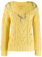 Ermanno Scervino Cable Knit Jumper - Yellow