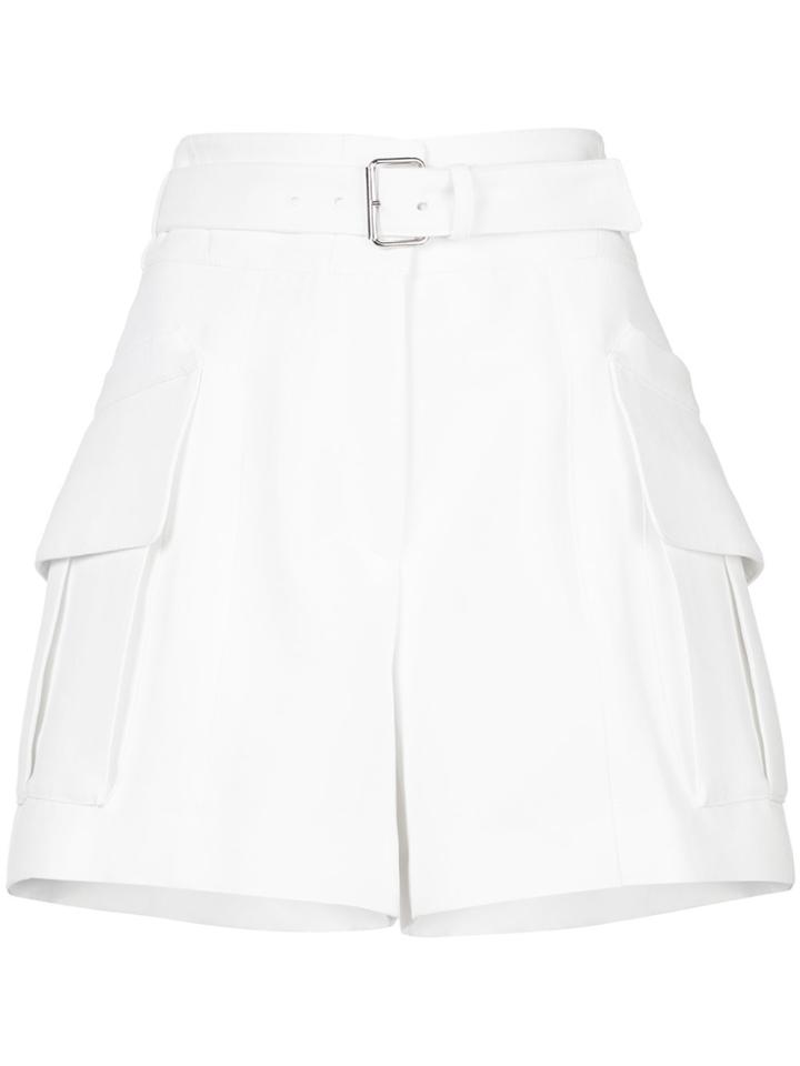 Derek Lam Belted Short With Patch Pockets - Nude & Neutrals