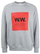 Wood Wood Logo Print Sweatshirt, Men's, Size: Xl, Grey, Cotton