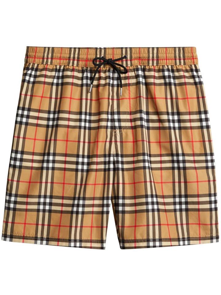 Burberry Vintage Check Swim Shorts - Yellow