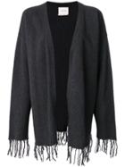 Fine Edge Fringed Cardigan - Grey