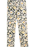 Burberry Daisy Print Cotton Tailored Trousers - Black