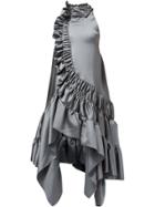 Koché Ruched Trim Asymmetric Dress - Grey
