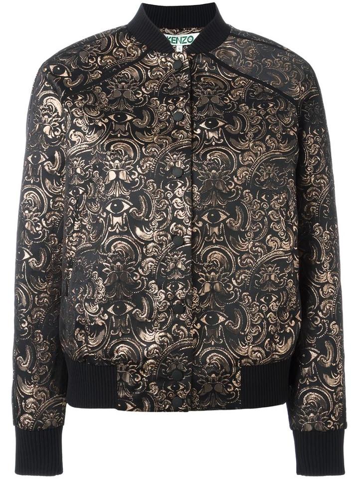 Kenzo 'eyes' Jacquard Bomber Jacket, Women's, Size: Small, Black, Cotton/polyester/acetate/metallized Polyester