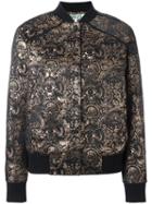 Kenzo 'eyes' Jacquard Bomber Jacket, Women's, Size: Small, Black, Cotton/polyester/acetate/metallized Polyester