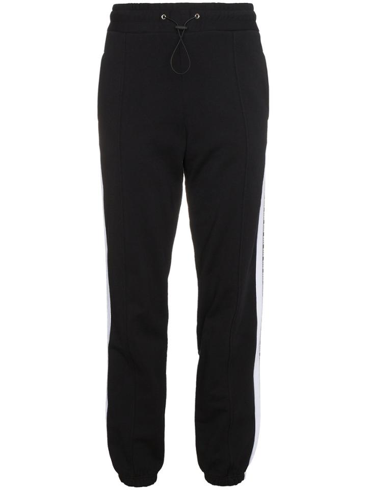 Msgm Brand Stripe Track Trousers - Black