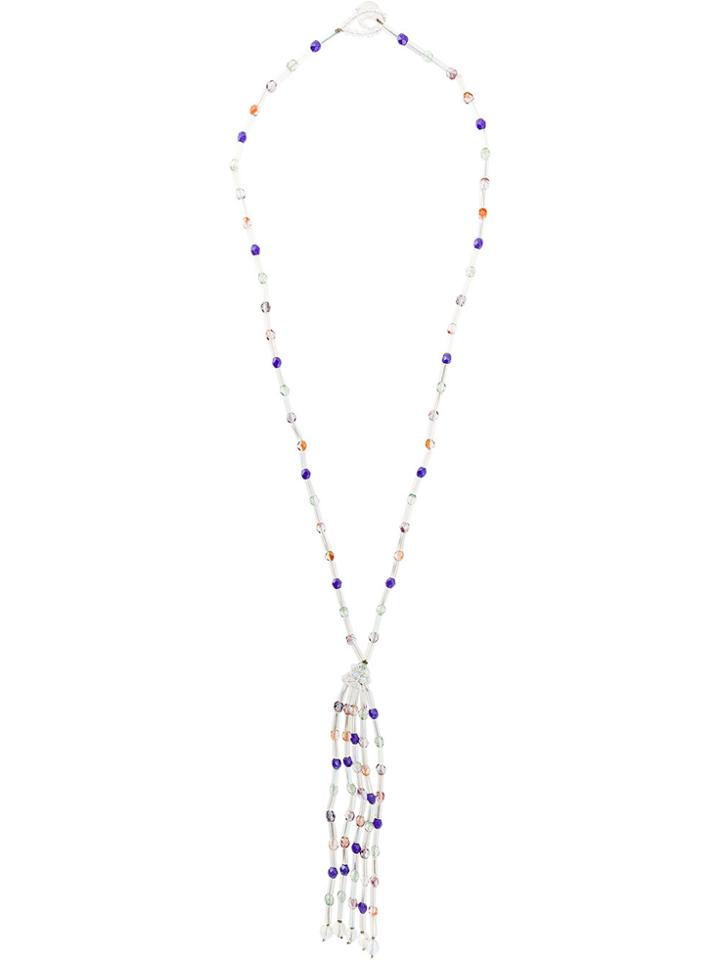 Armani Collezioni Long Tassel Beaded Necklace - Multicolour