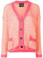 Roberto Collina V-neck Button Cardigan - Pink & Purple